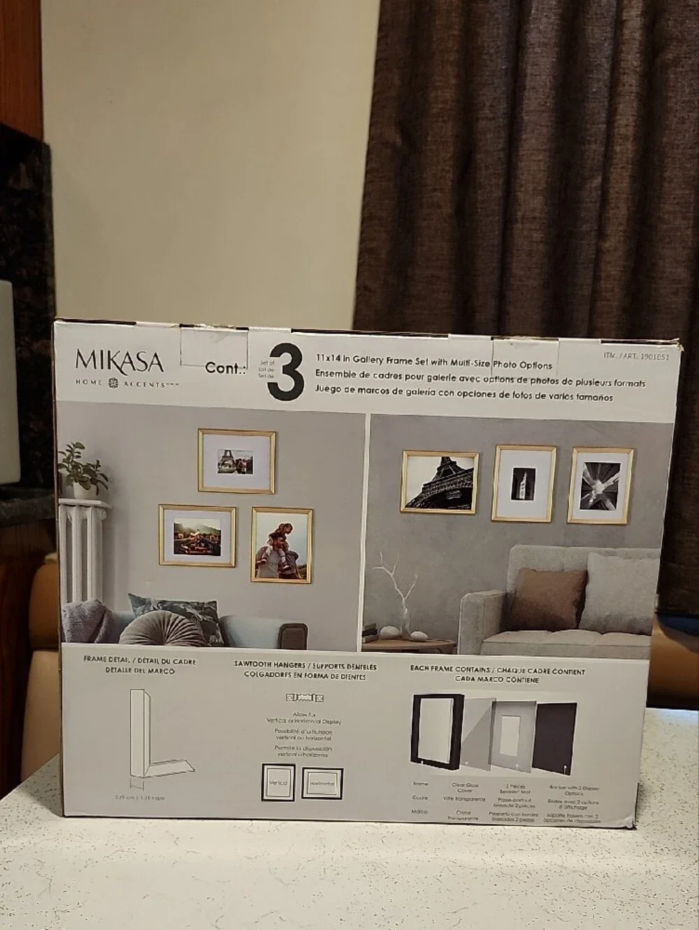 Mikasa Brushed Gold Gallery Frame Set - Navy Backing